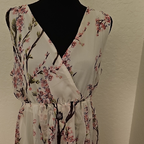 Floral Sleeveless Hi-Low Maxi Dress - Picture 4 of 17